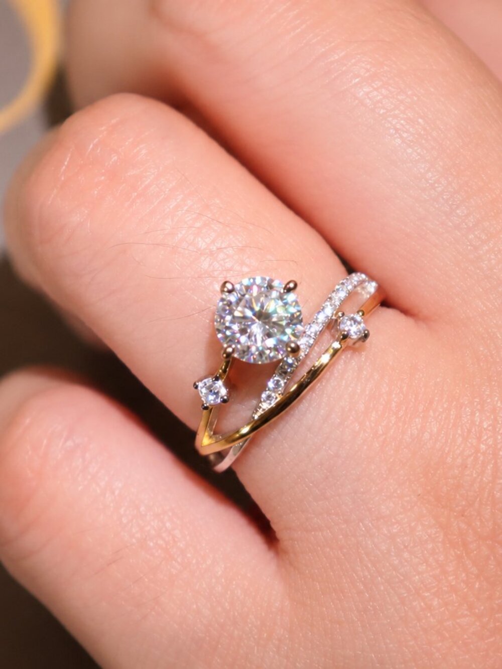 1CT Star Orbit Moissanite Ring | 925 Sterling Silver Adjustable